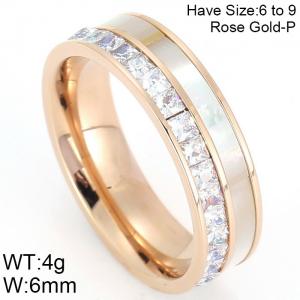 Stainless Steel Stone&Crystal Ring - KR44441-K