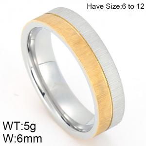Stainless Steel Gold-plating Ring - KR44442-K