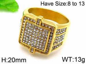 Stainless Steel Stone&Crystal Ring - KR44452-LK