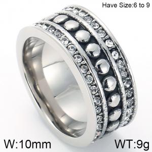 Stainless Steel Stone&Crystal Ring - KR44463-K