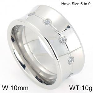 Stainless Steel Stone&Crystal Ring - KR44464-K