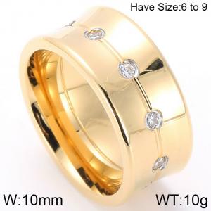 Stainless Steel Stone&Crystal Ring - KR44465-K