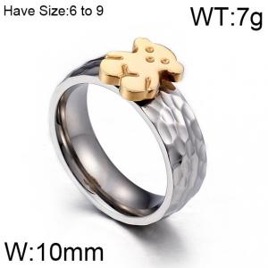 Stainless Steel Gold-plating Ring - KR44467-K