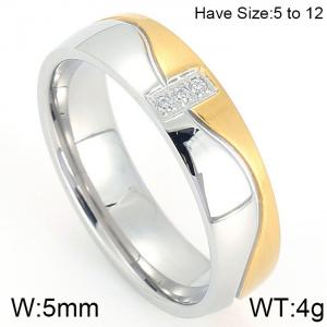 Stainless Steel Stone&Crystal Ring - KR44671-K