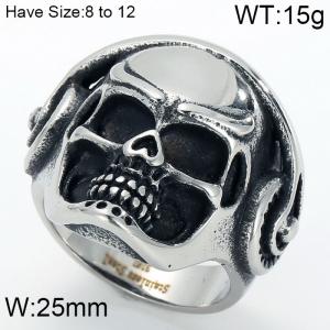 Stainless Skull Ring - KR44707-BD