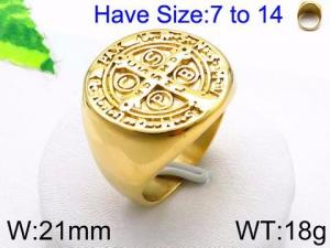 Stainless Steel Gold-plating Ring - KR44856-LK