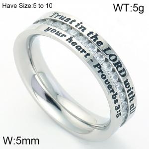 Stainless Steel Stone&Crystal Ring - KR44927-K