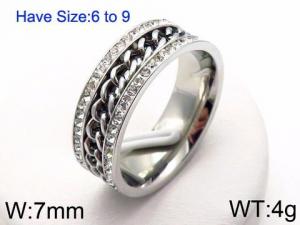 Stainless Steel Stone&Crystal Ring - KR45003-IL