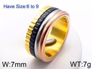 Stainless Steel Black-plating Ring - KR45025-IL