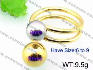 Stainless Steel Gold-plating Ring - KR45067-Z
