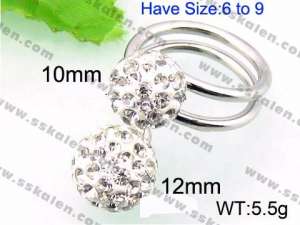 Stainless Steel Stone&Crystal Ring - KR45074-Z