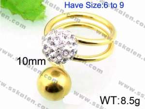 Stainless Steel Stone&Crystal Ring - KR45075-Z