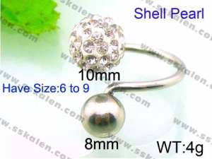Stainless Steel Stone&Crystal Ring - KR45076-Z