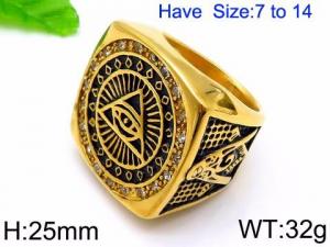 Stainless Steel Stone&Crystal Ring - KR45081-LK