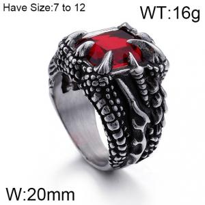 Stainless Steel Stone&Crystal Ring - KR45096-K