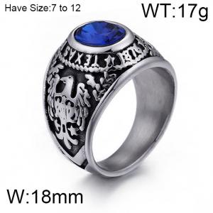 Stainless Steel Stone&Crystal Ring - KR45098-K