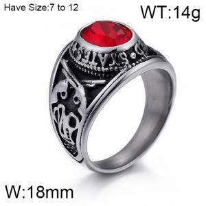 Stainless Steel Stone&Crystal Ring - KR45103-K
