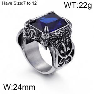 Stainless Steel Stone&Crystal Ring - KR45104-K