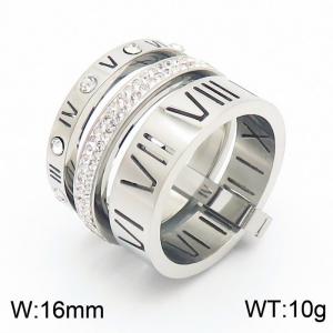 Stainless Steel Stone&Crystal Ring - KR45117-K