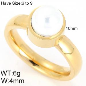 SS Shell Pearl Rings - KR45395-K