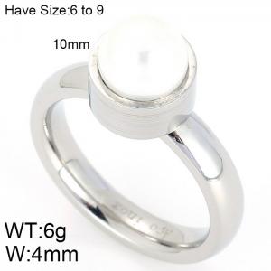 SS Shell Pearl Rings - KR45396-K