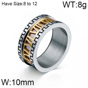 Stainless Steel Gold-plating Ring - KR45398-K