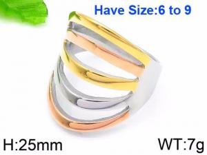 Stainless Steel Gold-plating Ring - KR45430-LK