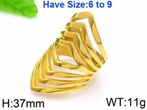 Stainless Steel Gold-plating Ring - KR45431-LK