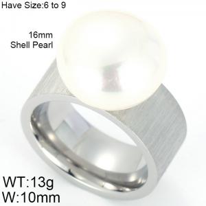 SS Shell Pearl Rings - KR45439-K