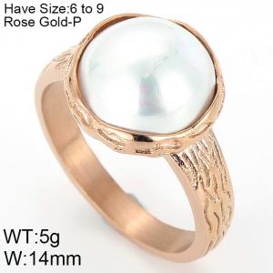 SS Shell Pearl Rings - KR45646-K