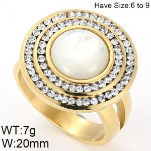 SS Shell Pearl Rings - KR45653-K