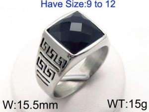 Stainless Steel Stone&Crystal Ring - KR45754-LK