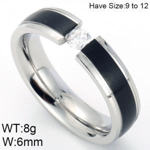 Stainless Steel Stone&Crystal Ring - KR45765-K