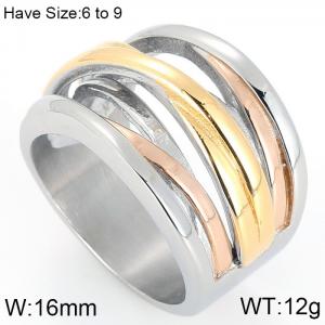Stainless Steel Gold-plating Ring - KR45964-K