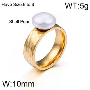 SS Shell Pearl Rings - KR45967-K