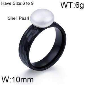 SS Shell Pearl Rings - KR45968-K