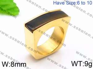 Stainless Steel Gold-plating Ring - KR46019-K