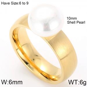 SS Shell Pearl Rings - KR46044-K