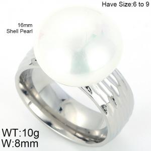 SS Shell Pearl Rings - KR46045-K