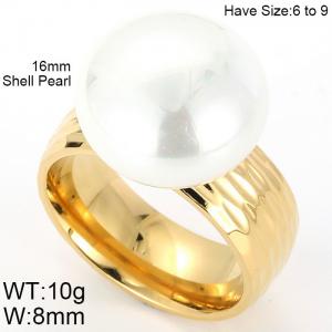 SS Shell Pearl Rings - KR46046-K