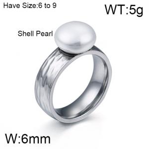 SS Shell Pearl Rings - KR46049-K