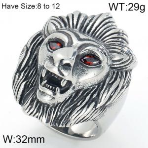 Stainless Steel Stone&Crystal Ring - KR46055-K
