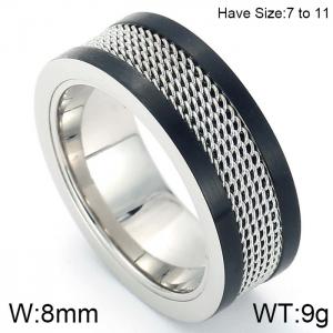 Stainless Steel Black-plating Ring - KR46071-K