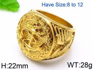 Stainless Steel Gold-plating Ring - KR46077-LK