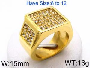 Stainless Steel Stone&Crystal Ring - KR46081-LK