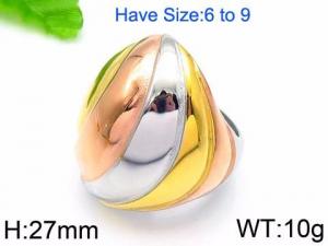 Stainless Steel Rose Gold-plating Ring - KR46088-LK