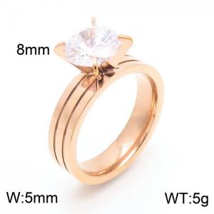 Stainless Steel Stone&Crystal Ring - KR46200-K