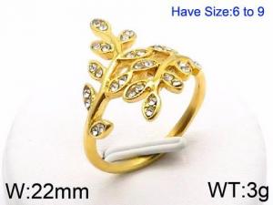 Stainless Steel Stone&Crystal Ring - KR46403-LK