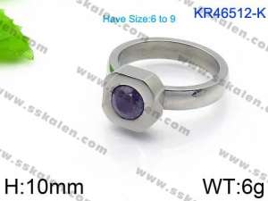 Stainless Steel Stone&Crystal Ring - KR46512-K