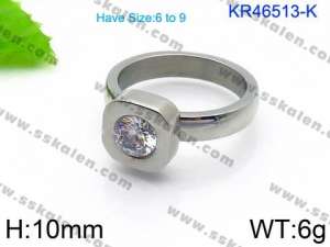 Stainless Steel Stone&Crystal Ring - KR46513-K